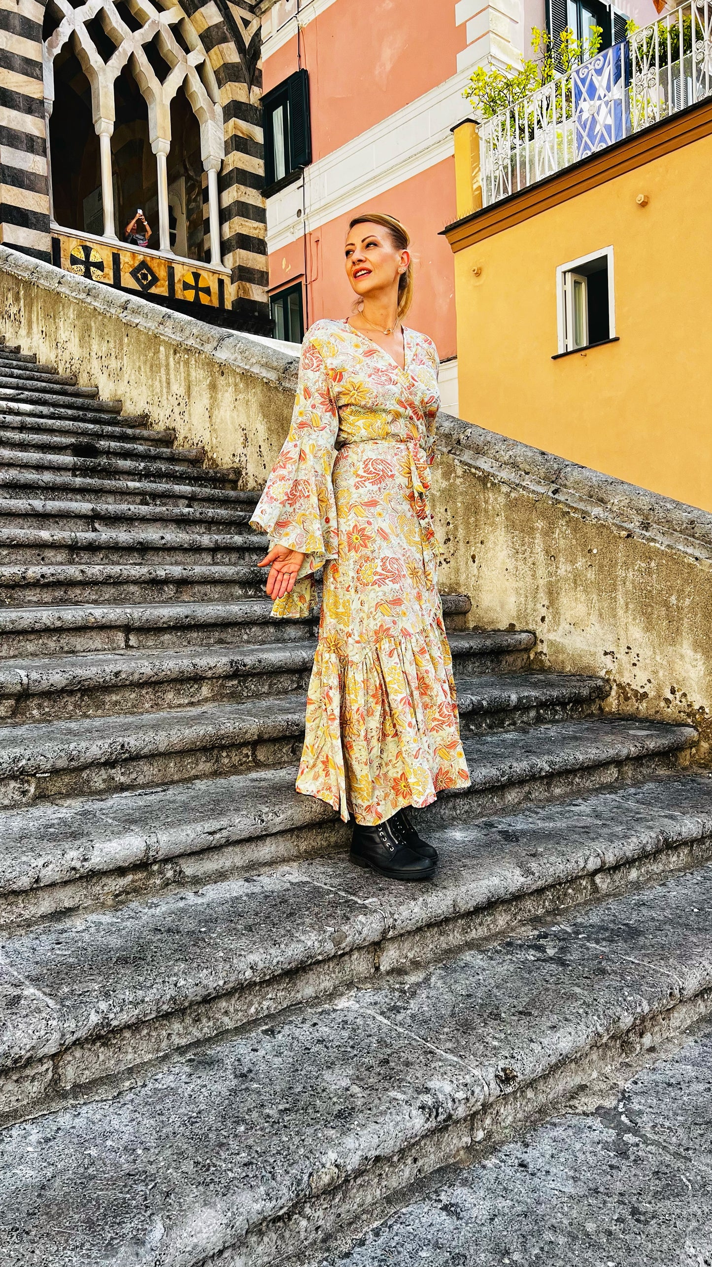 Bohemian Tunika Wickelkleid