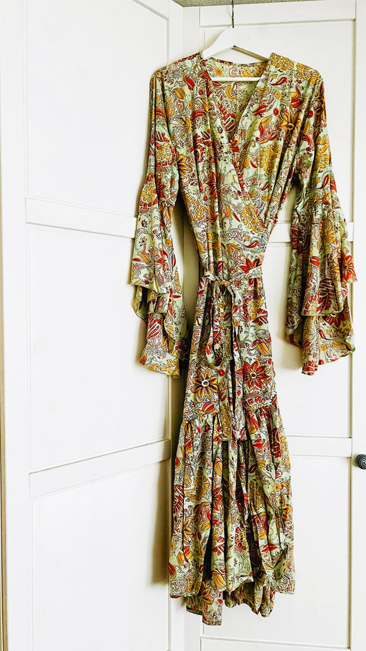 Bohemian Tunika Wickelkleid